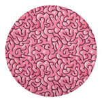 Halloween Zombie Brain Print Round Blanket