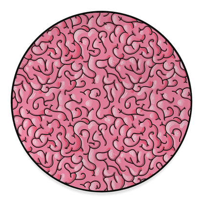 Halloween Zombie Brain Print Round Floor Mat