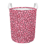 Halloween Zombie Brain Print Round Laundry Basket