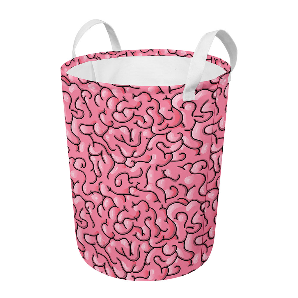 Halloween Zombie Brain Print Round Laundry Basket