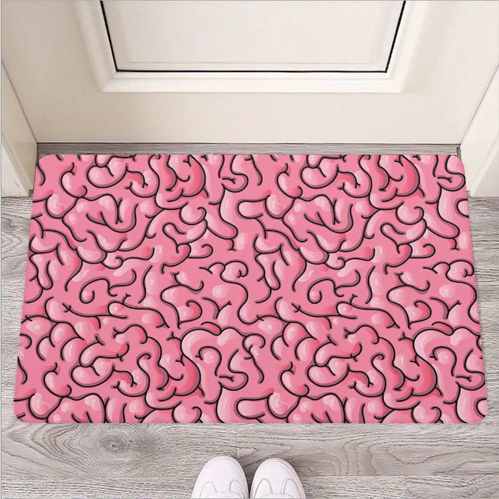 Halloween Zombie Brain Print Rubber Doormat
