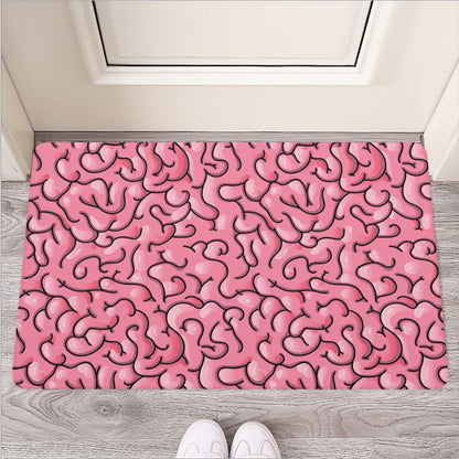 Halloween Zombie Brain Print Rubber Doormat