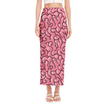 Halloween Zombie Brain Print Side Slit Maxi Skirt