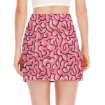 Halloween Zombie Brain Print Side Slit Mini Skirt