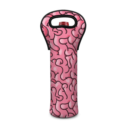 Halloween Zombie Brain Print Single Neoprene Wine Tote