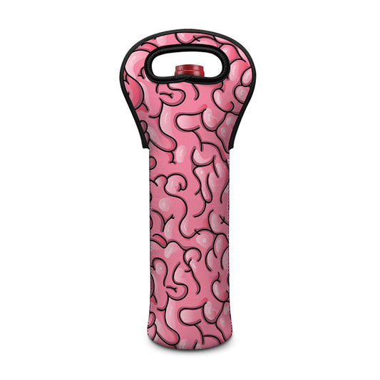 Halloween Zombie Brain Print Single Neoprene Wine Tote