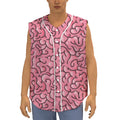 Halloween Zombie Brain Print Sleeveless Baseball Jersey