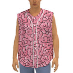 Halloween Zombie Brain Print Sleeveless Baseball Jersey