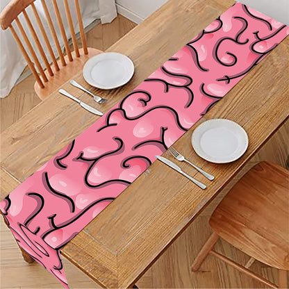 Halloween Zombie Brain Print Table Runner