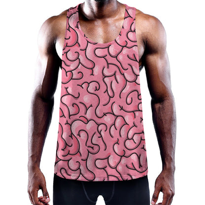 Halloween Zombie Brain Print Training Tank Top