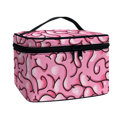 Halloween Zombie Brain Print Travel Makeup Bag