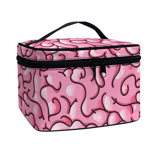 Halloween Zombie Brain Print Travel Makeup Bag