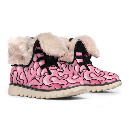 Halloween Zombie Brain Print Winter Boots