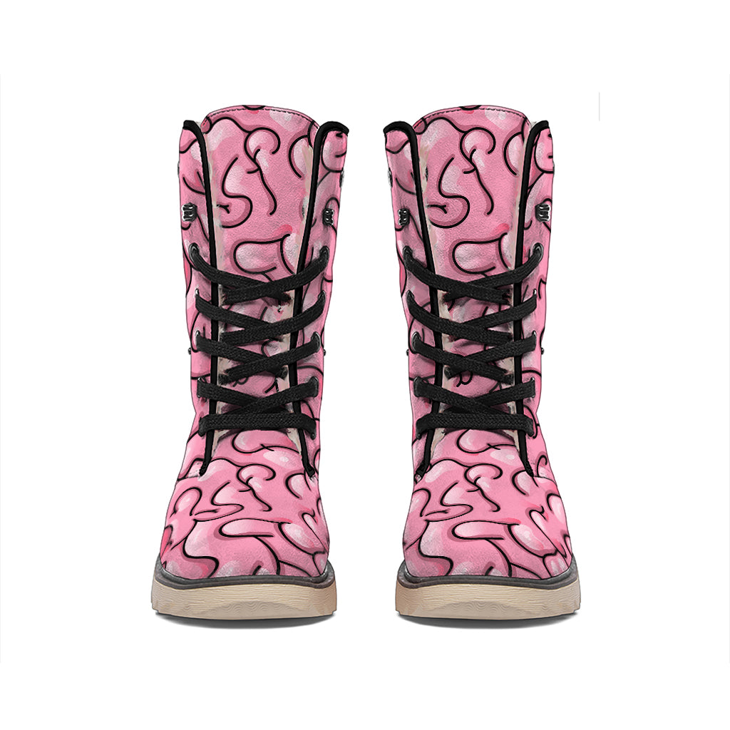 Halloween Zombie Brain Print Winter Boots