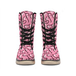 Halloween Zombie Brain Print Winter Boots