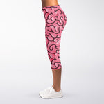 Halloween Zombie Brain Print Women's Capri Leggings