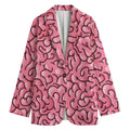 Halloween Zombie Brain Print Women's Cotton Blazer