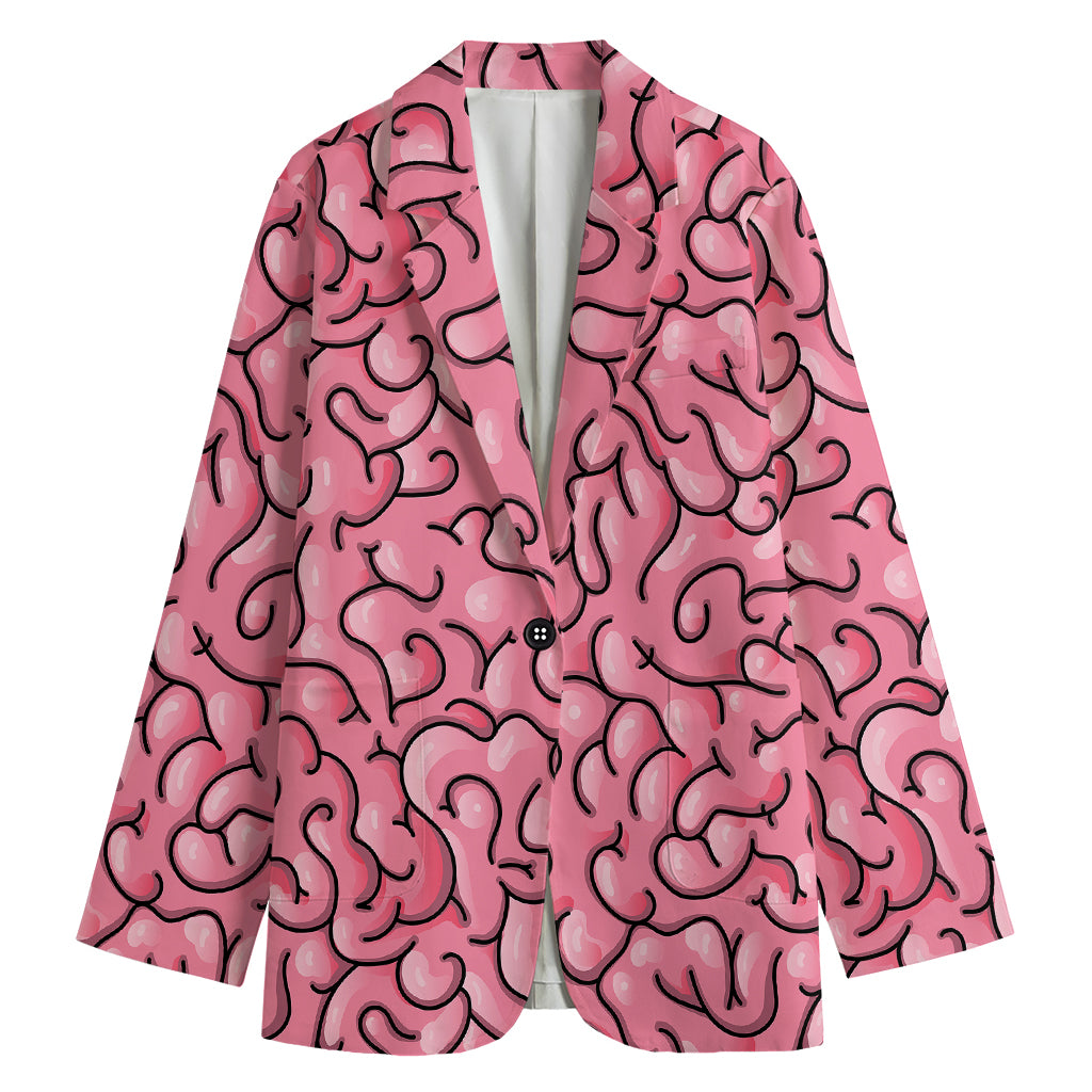 Halloween Zombie Brain Print Women's Cotton Blazer