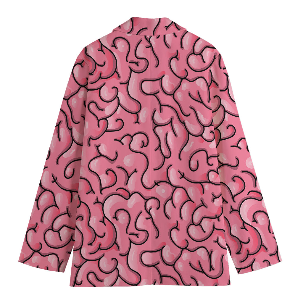 Halloween Zombie Brain Print Women's Cotton Blazer