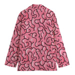 Halloween Zombie Brain Print Women's Cotton Blazer