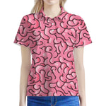 Halloween Zombie Brain Print Women's Polo Shirt