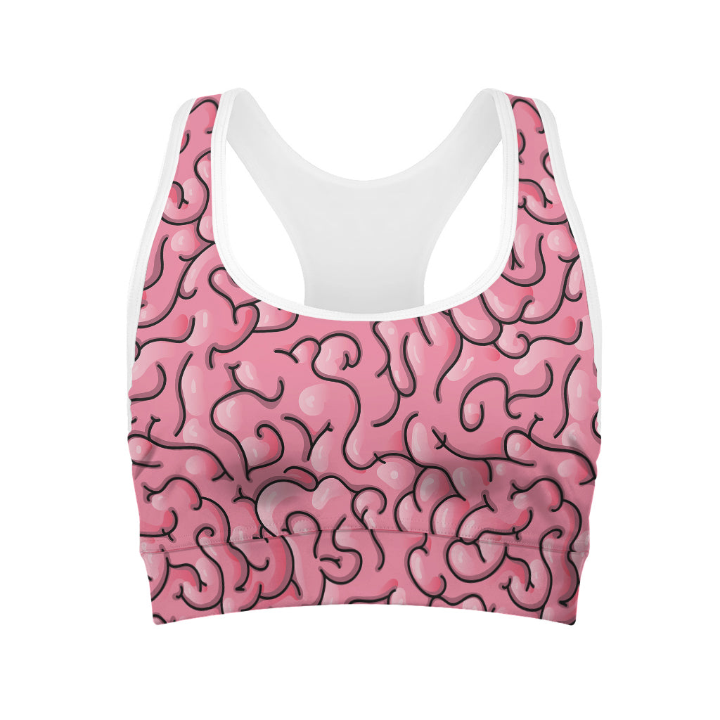 Halloween Zombie Brain Print Women's Sports Bra