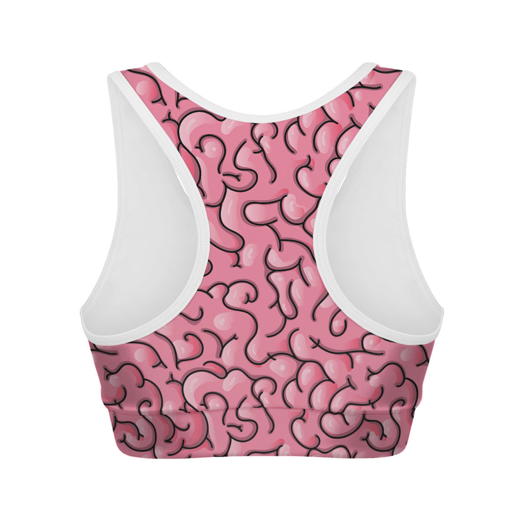 Halloween Zombie Brain Print Women's Sports Bra