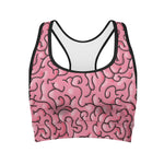 Halloween Zombie Brain Print Women's Sports Bra
