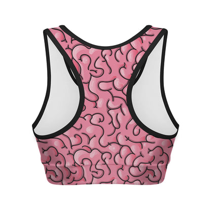 Halloween Zombie Brain Print Women's Sports Bra