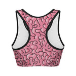 Halloween Zombie Brain Print Women's Sports Bra