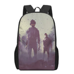 Halloween Zombie Crowd Print 17 Inch Backpack