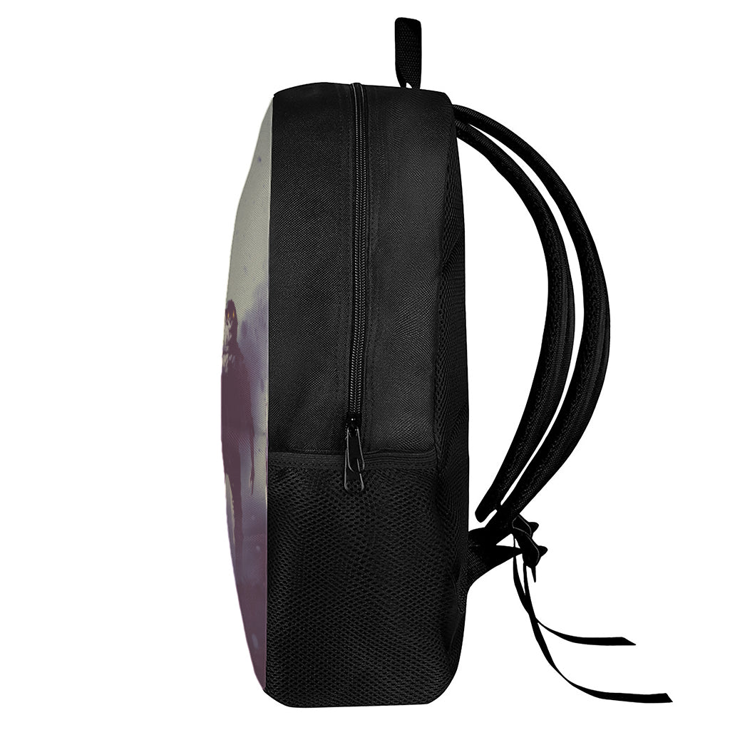 Halloween Zombie Crowd Print 17 Inch Backpack