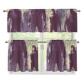 Halloween Zombie Crowd Print 3 Piece Kitchen Curtains
