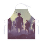 Halloween Zombie Crowd Print Adjustable Apron