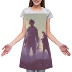 Halloween Zombie Crowd Print Adjustable Apron