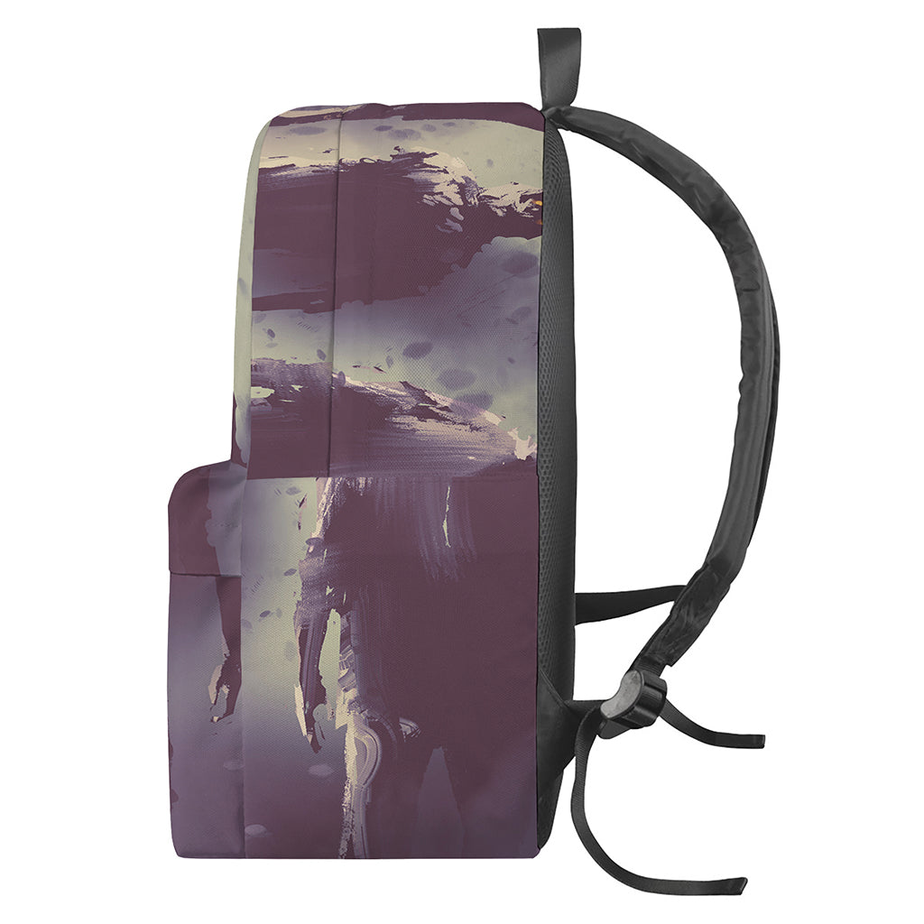 Halloween Zombie Crowd Print Backpack