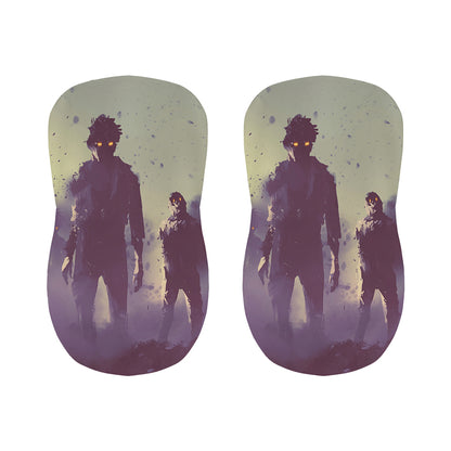 Halloween Zombie Crowd Print Bar Stool Covers