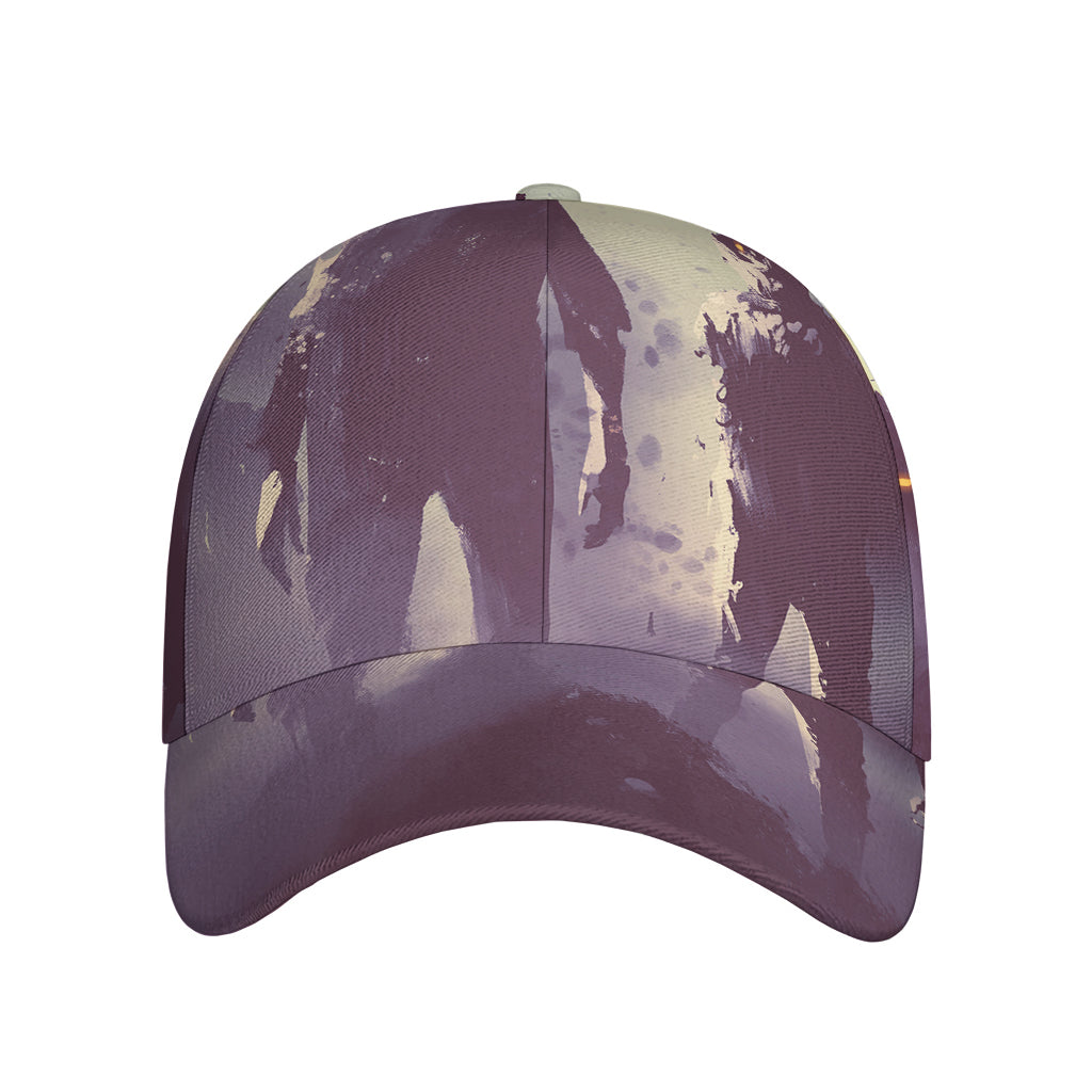 Halloween Zombie Crowd Print Baseball Cap