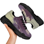 Halloween Zombie Crowd Print Black Chunky Shoes
