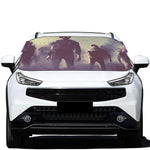 Halloween Zombie Crowd Print Car Windshield Snow Cover