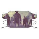 Halloween Zombie Crowd Print Car Windshield Snow Cover