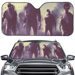 Halloween Zombie Crowd Print Car Windshield Sun Shade