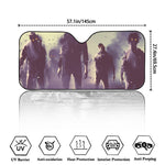 Halloween Zombie Crowd Print Car Windshield Sun Shade