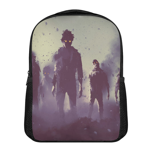 Halloween Zombie Crowd Print Casual Backpack