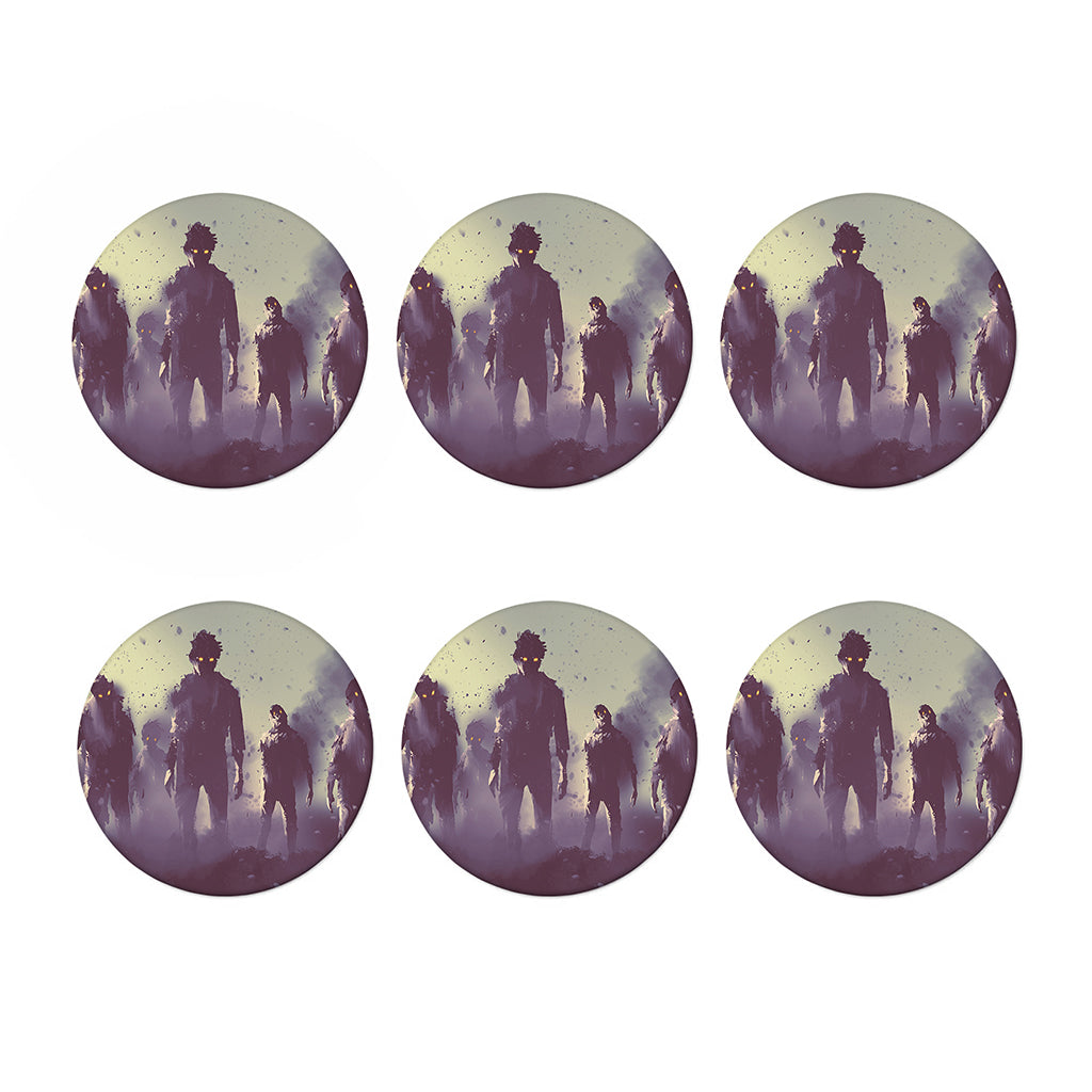 Halloween Zombie Crowd Print Coaster Set