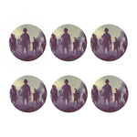 Halloween Zombie Crowd Print Coaster Set