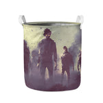 Halloween Zombie Crowd Print Collapsible Laundry Basket