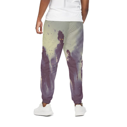 Halloween Zombie Crowd Print Cotton Pants