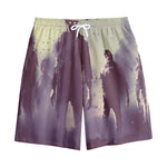 Halloween Zombie Crowd Print Cotton Shorts