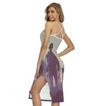 Halloween Zombie Crowd Print Cross Back Cami Dress
